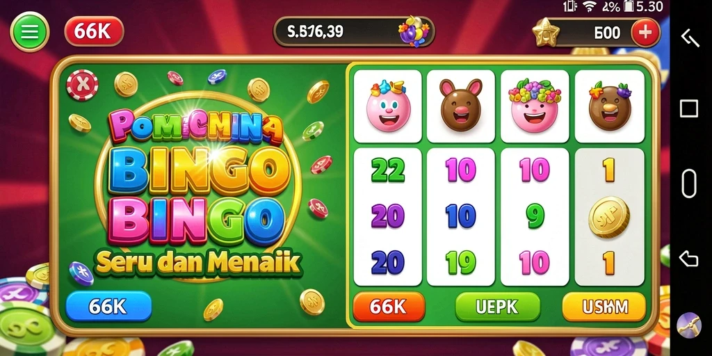 Tampilan gameplay seru dalam permainan Bingo 66K.