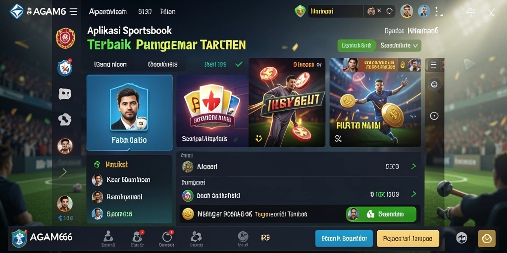Tampilan menarik dari gameplay Sportsbook AGAM66 dengan fitur taruhan langsung.