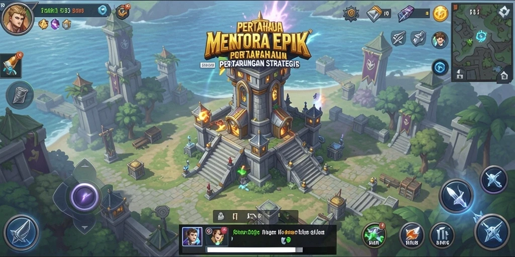 Screenshot gameplay Tower Defense DKK yang menampilkan pertarungan strategis.