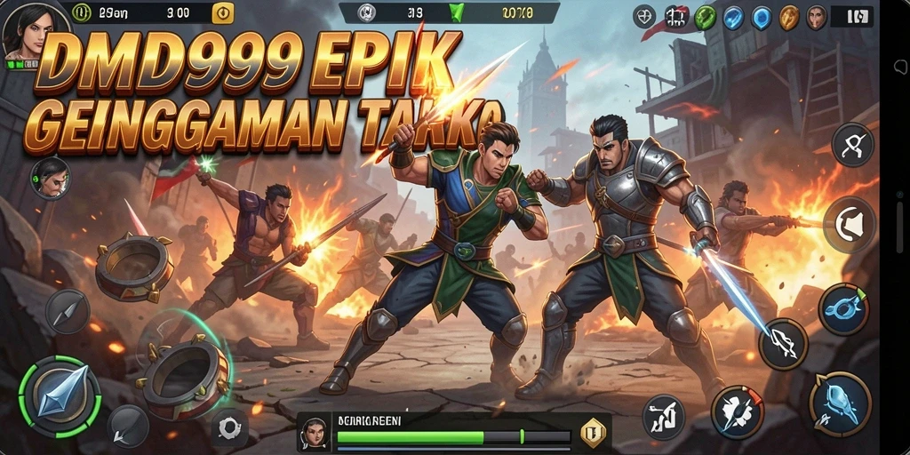 Tampilan gameplay DMD999 yang mendebarkan dalam pertarungan Fighting.