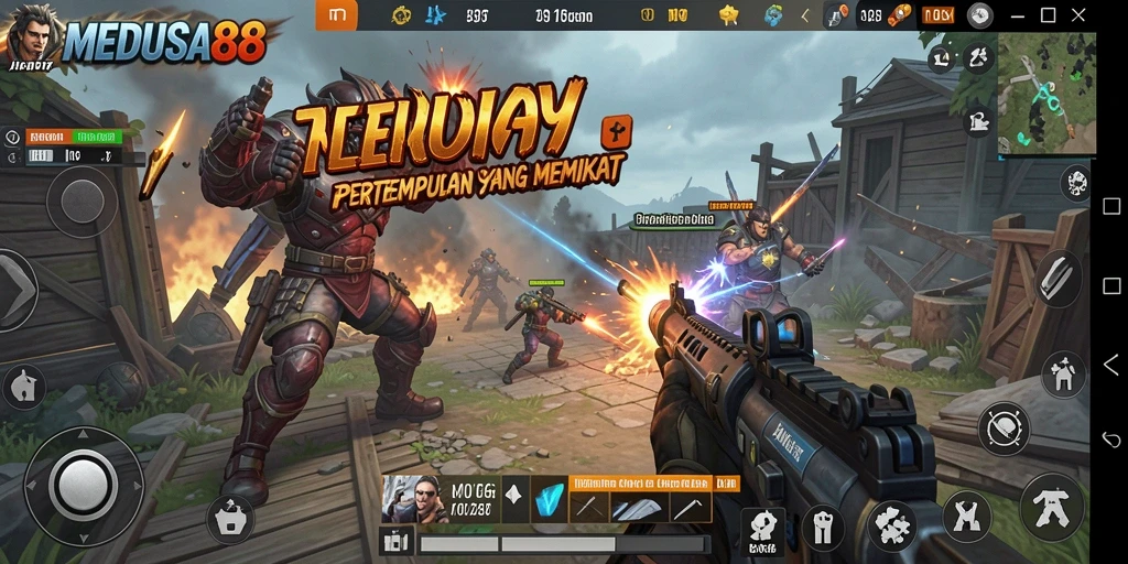 Tampilan gameplay MEDUSA88 dengan aksi tembak-menembak yang seru.