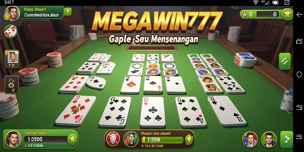 Tangkapan layar utama gameplay Gaple di MEGAWIN777.