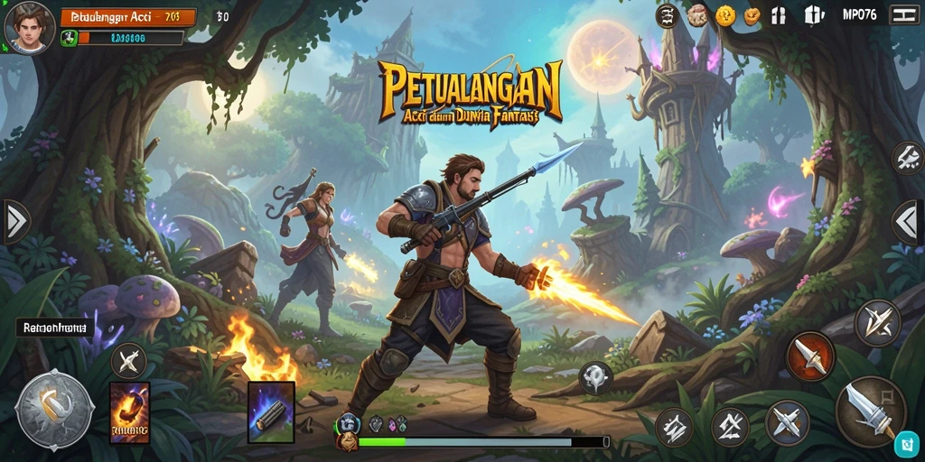 Penggambaran menarik gameplay ARPG dalam MPO76 yang mendebarkan.
