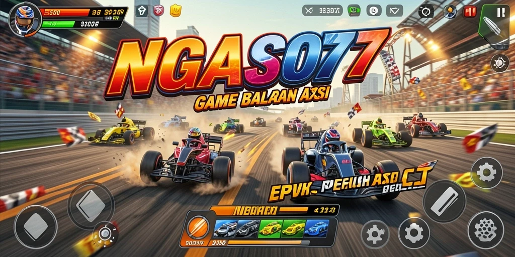 Gameplay balapan seru dan mendebarkan di NGASO77.