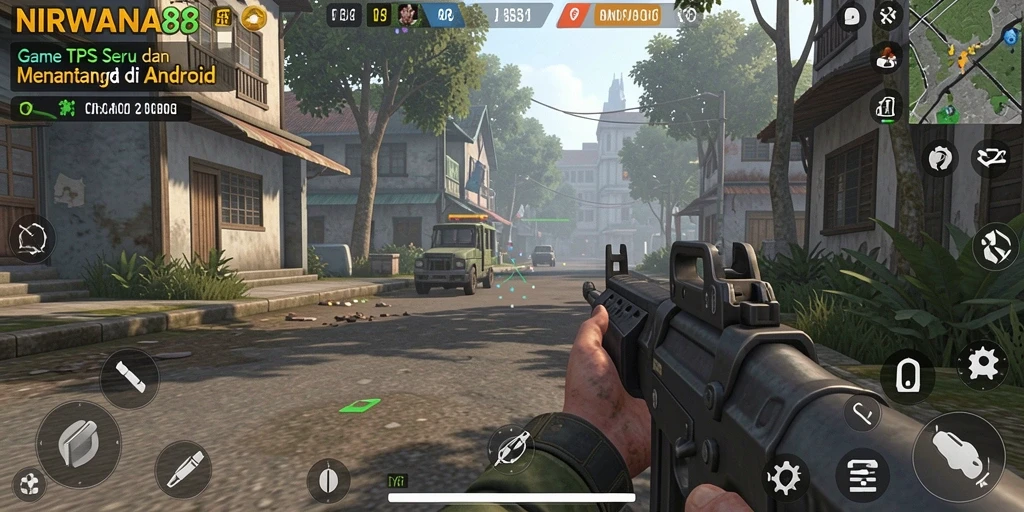Tampilan gameplay mendebarkan NIRWANA88 dalam aksi TPS.