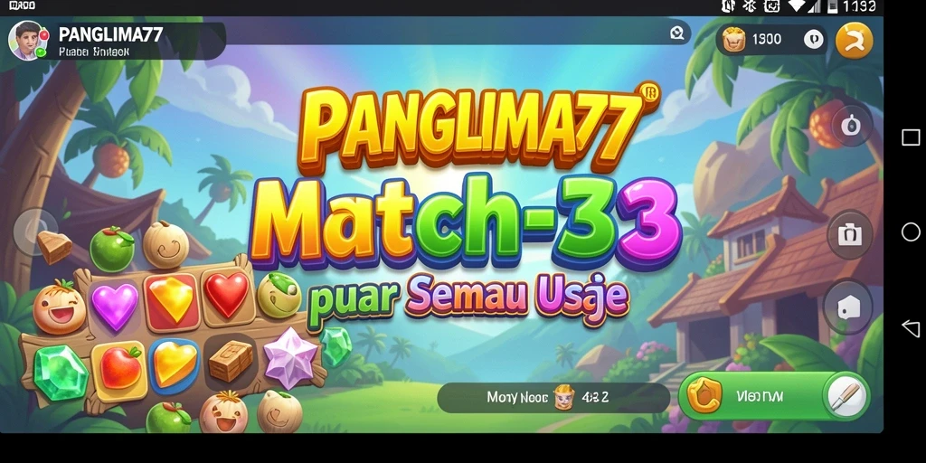 Tangkapan layar menampilkan gameplay seru PANGLIMA77 match-3.