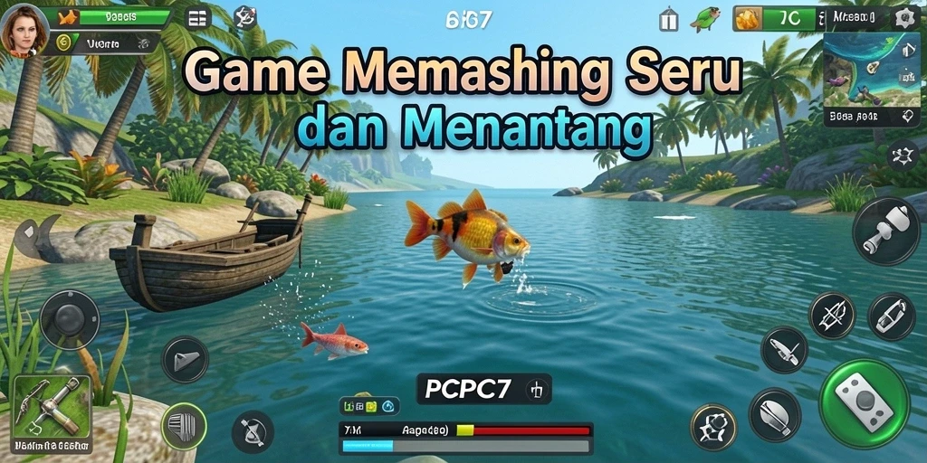Gameplay seru memancing ikan di PCPC7 dengan grafik yang menawan.