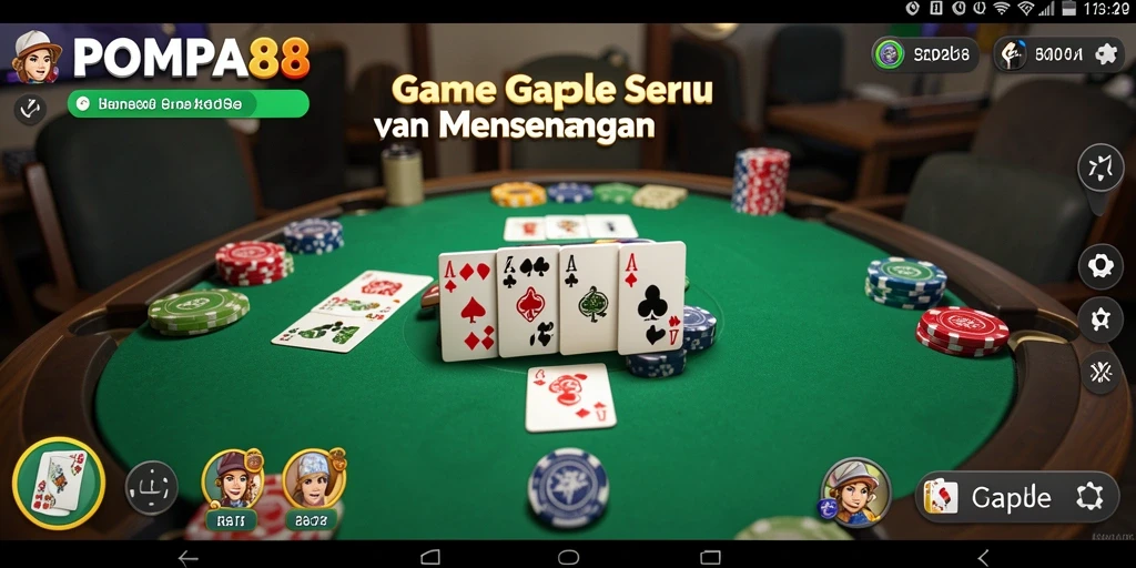 Tampilan screenshot POMPA88 saat bermain Gaple yang seru.