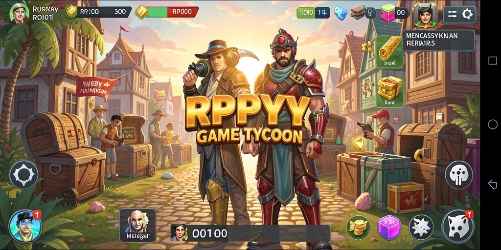 Tangkapan layar utama RPYYY menampilkan dinamika gameplay Tycoon yang seru.