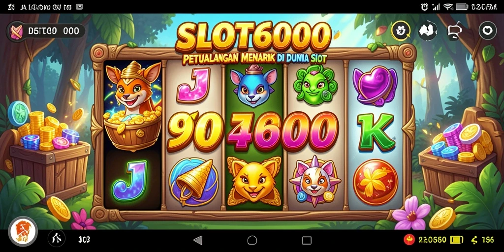 Tampilan gameplay yang mendebarkan pada SLOT6000 dengan elemen petualangan.