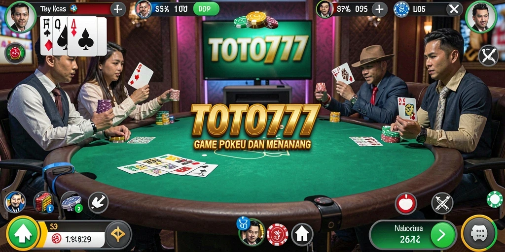 Tampilan menarik dari permainan poker di TOTO777.