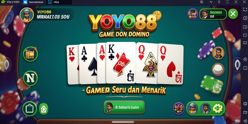 Screenshot gameplay YOYO88 menampilkan pertandingan Domino yang mendebarkan.